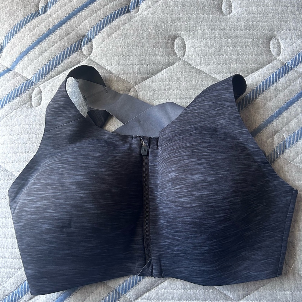 Grey Lululemon Enlite Bra Front Zipper